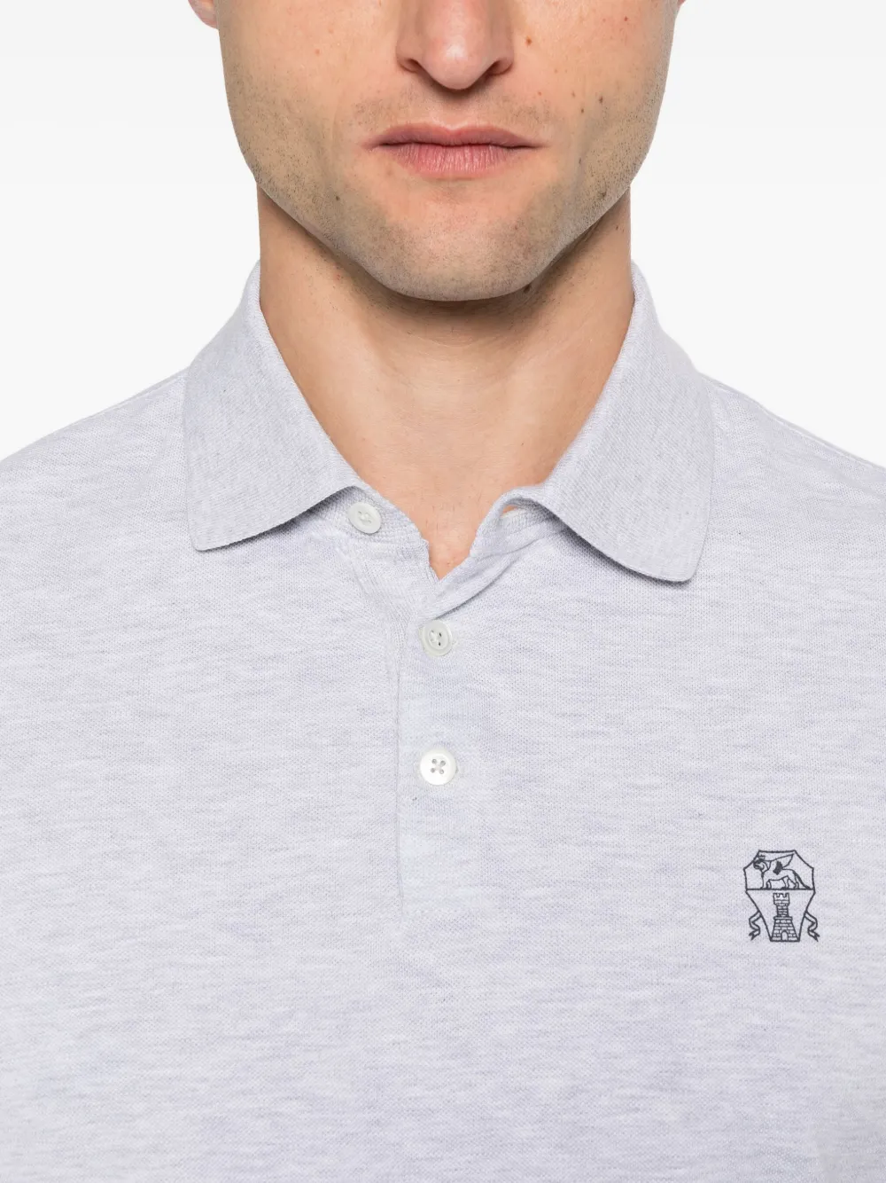 Brunello Cucinelli Katoenen poloshirt Grijs