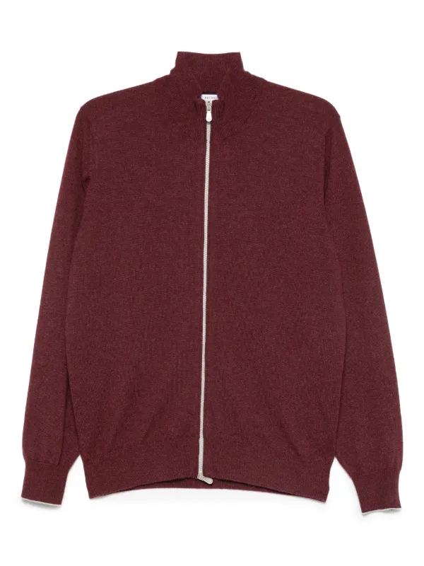Brunello Cucinelli ジップアップ カシミアセーター | レッド