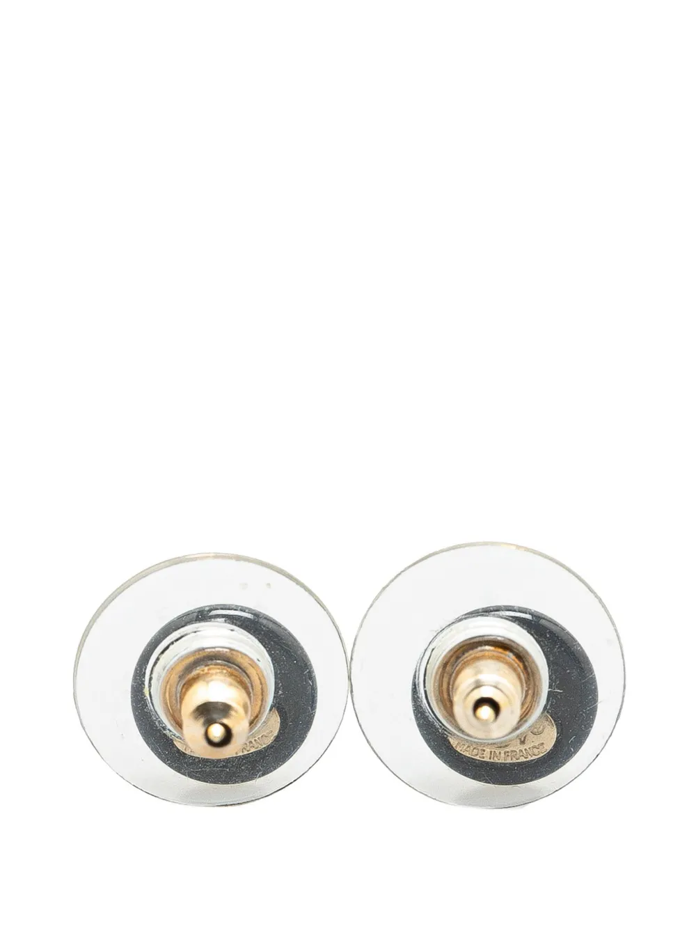 CHANEL Pre-Owned aretes Resin CC Button Push Back Earrings 2005 | Image 2
