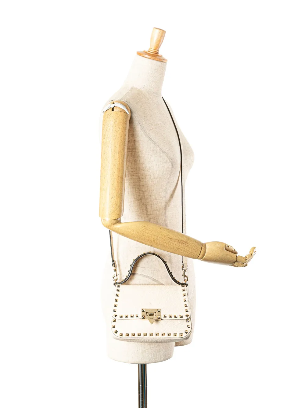 Valentino Garavani Pre-Owned 2018-2025 Small Grainy Calfskin Rockstud Convertible Top Handle Bag satchel | Pre-Owned | Image 2