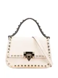 Valentino Garavani Pre-Owned 2018-2025 Small Grainy Calfskin Rockstud Convertible Top Handle Bag satchel - White