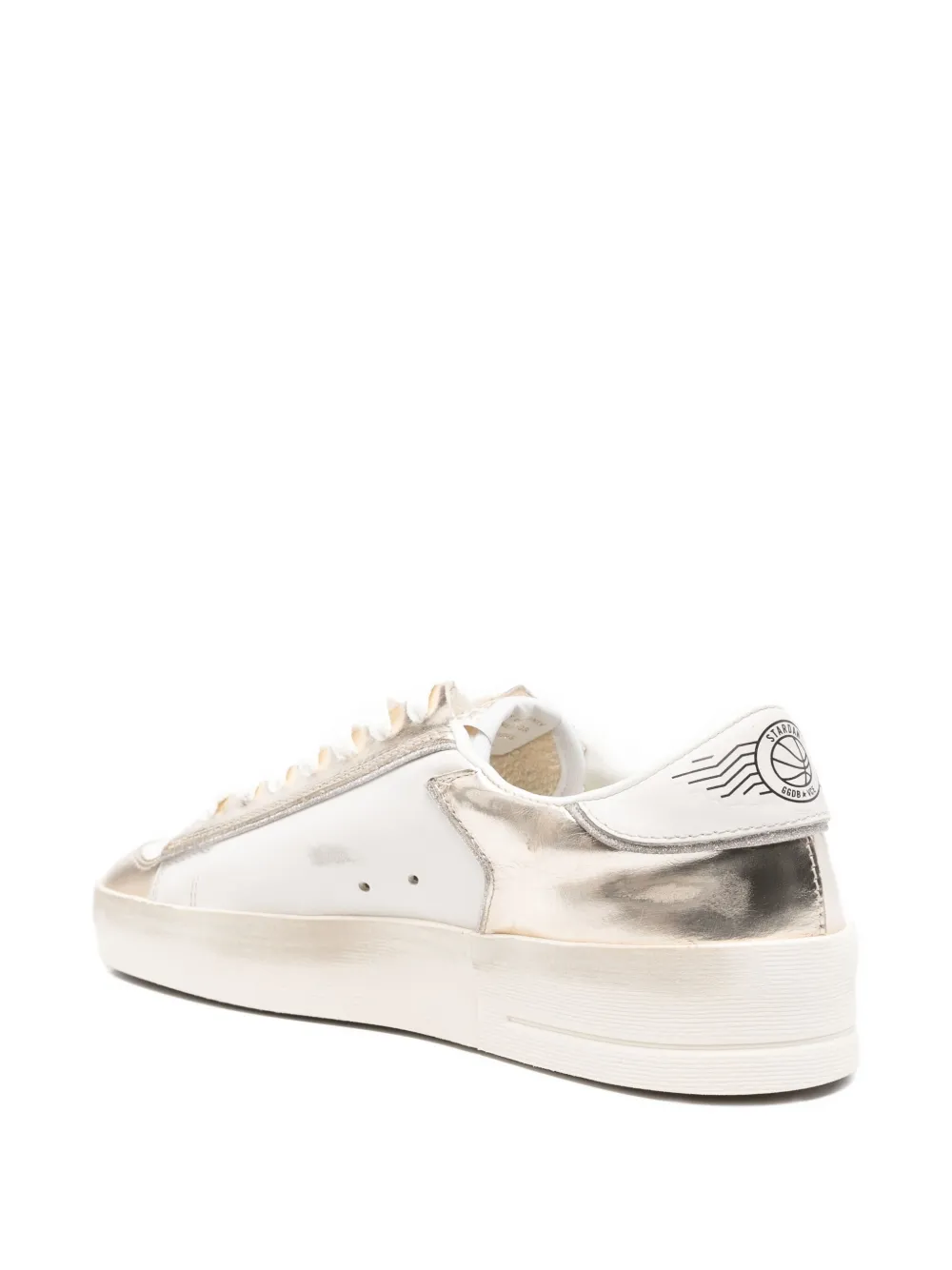 Golden Goose Stardan Metallic Star Sneakers In White