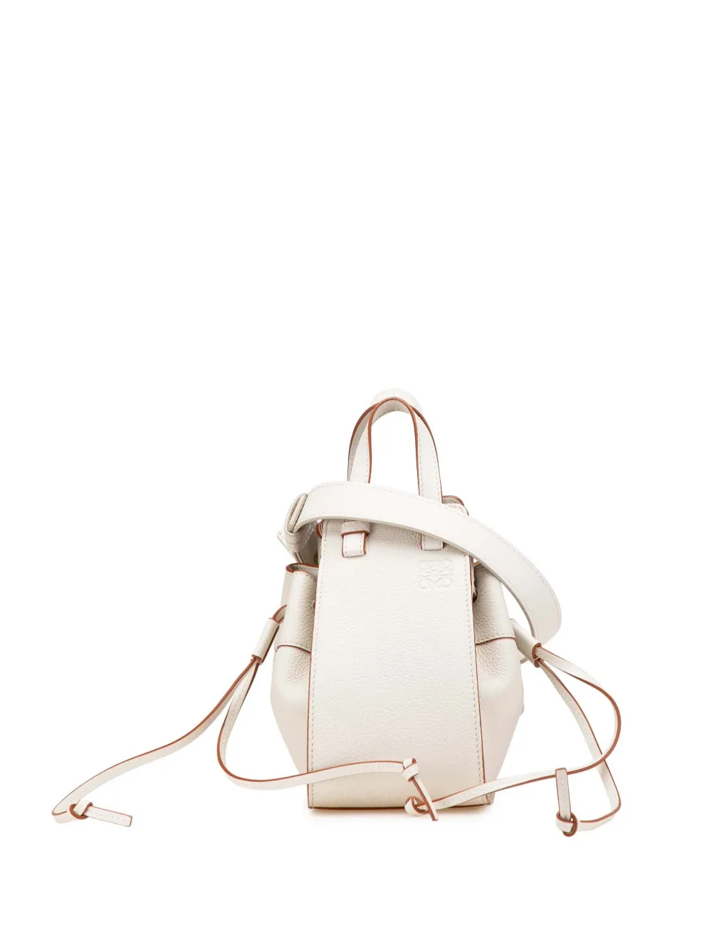 Loewe Pre-Owned 2022 Mini Grained Calfskin Hammock Bag satchel - ホワイト Loewe Pre-Owned 2022 Mini Grained Calfskin Hammock Bag satchel - ホワイト