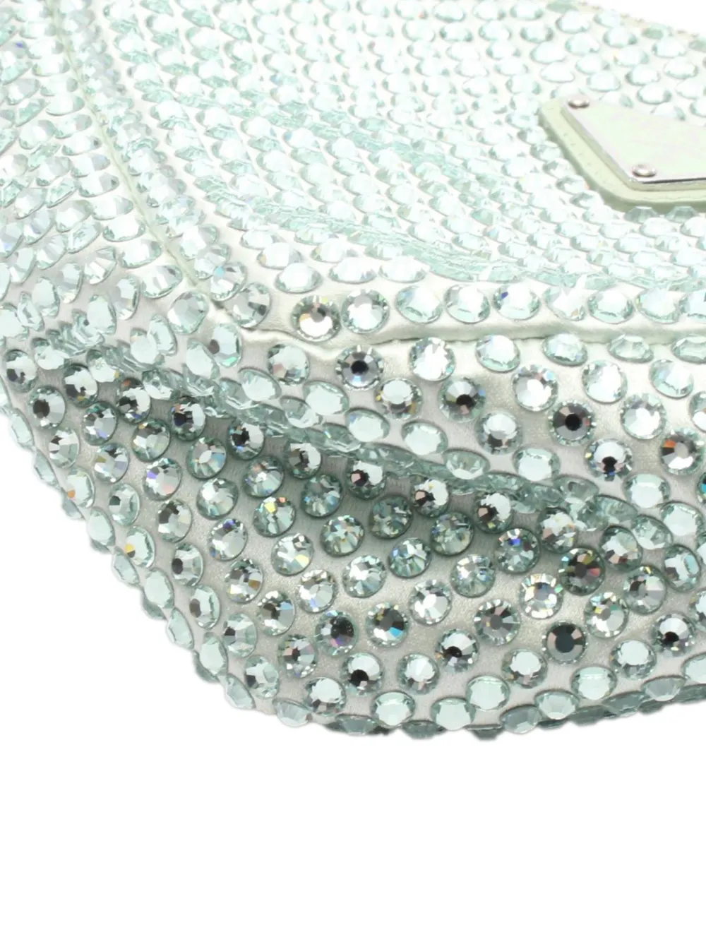 Pre-owned Prada 2013-2025 Satin Crystal Embellished Triangle Pouch Handbag