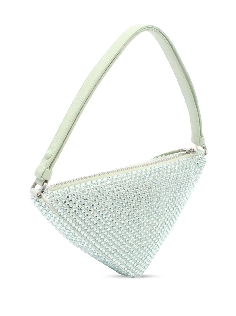 Pre-owned Prada 2013-2025 Satin Crystal Embellished Triangle Pouch Handbag