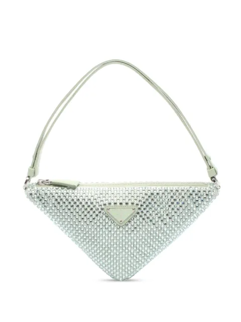 Prada Pre-Owned 2013-2025 Satin Crystal Embellished Triangle Pouch handbag