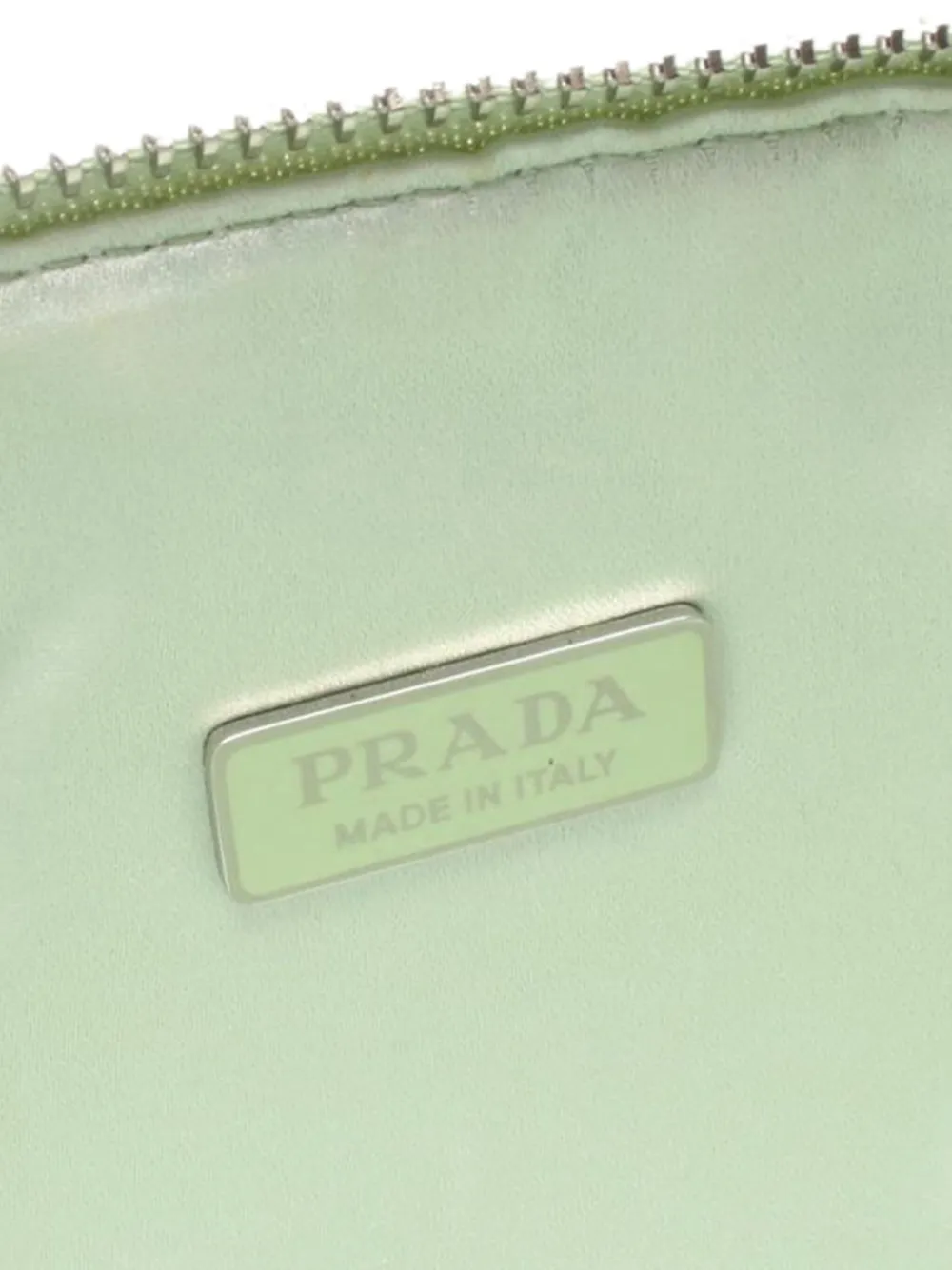 Pre-owned Prada 2013-2025 Satin Crystal Embellished Triangle Pouch Handbag