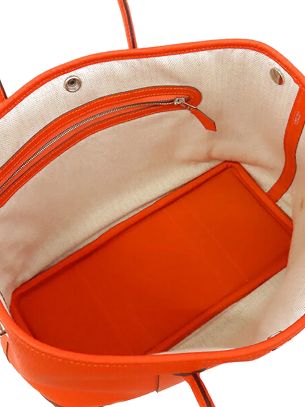 Pre-owned Chanel 2014 Negonda Garden Party 30 Tote Bag In Orange