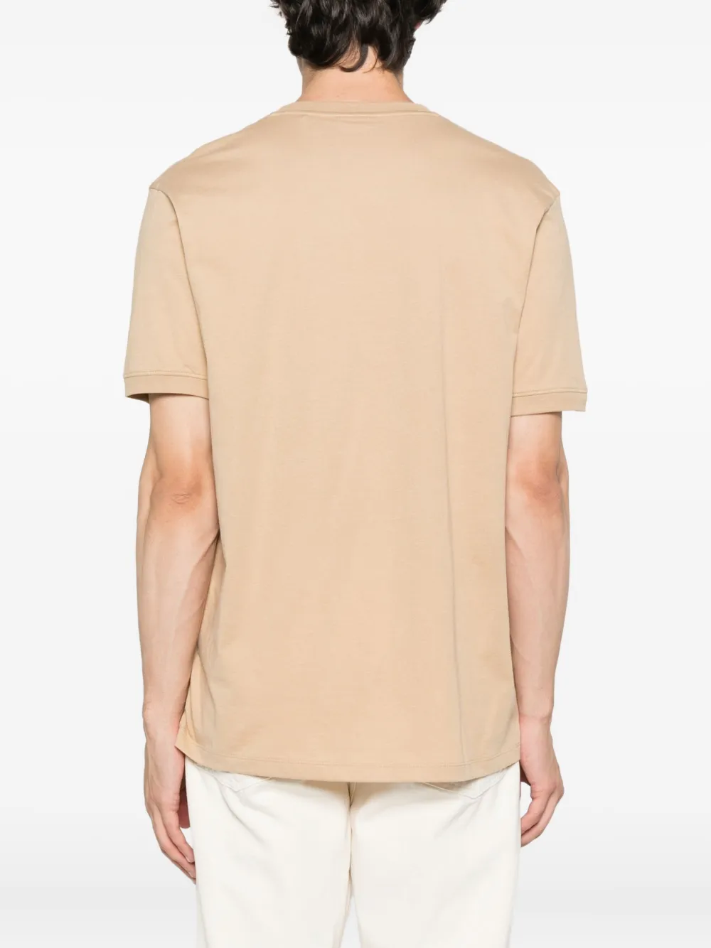HUGO Katoenen T-shirt met logopatch Beige