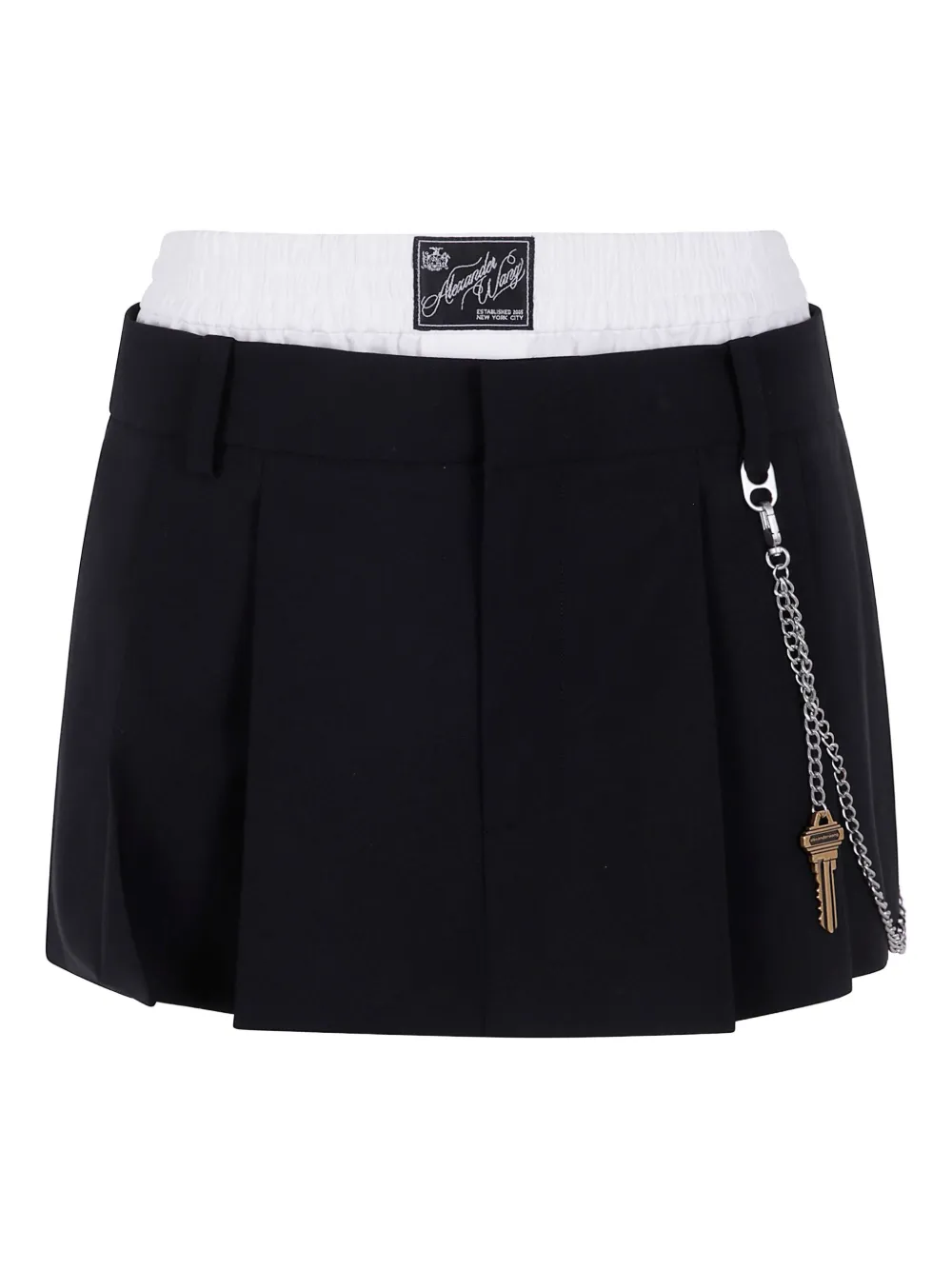 Alexander Wang Mini-plooirok met kettingdetail Zwart