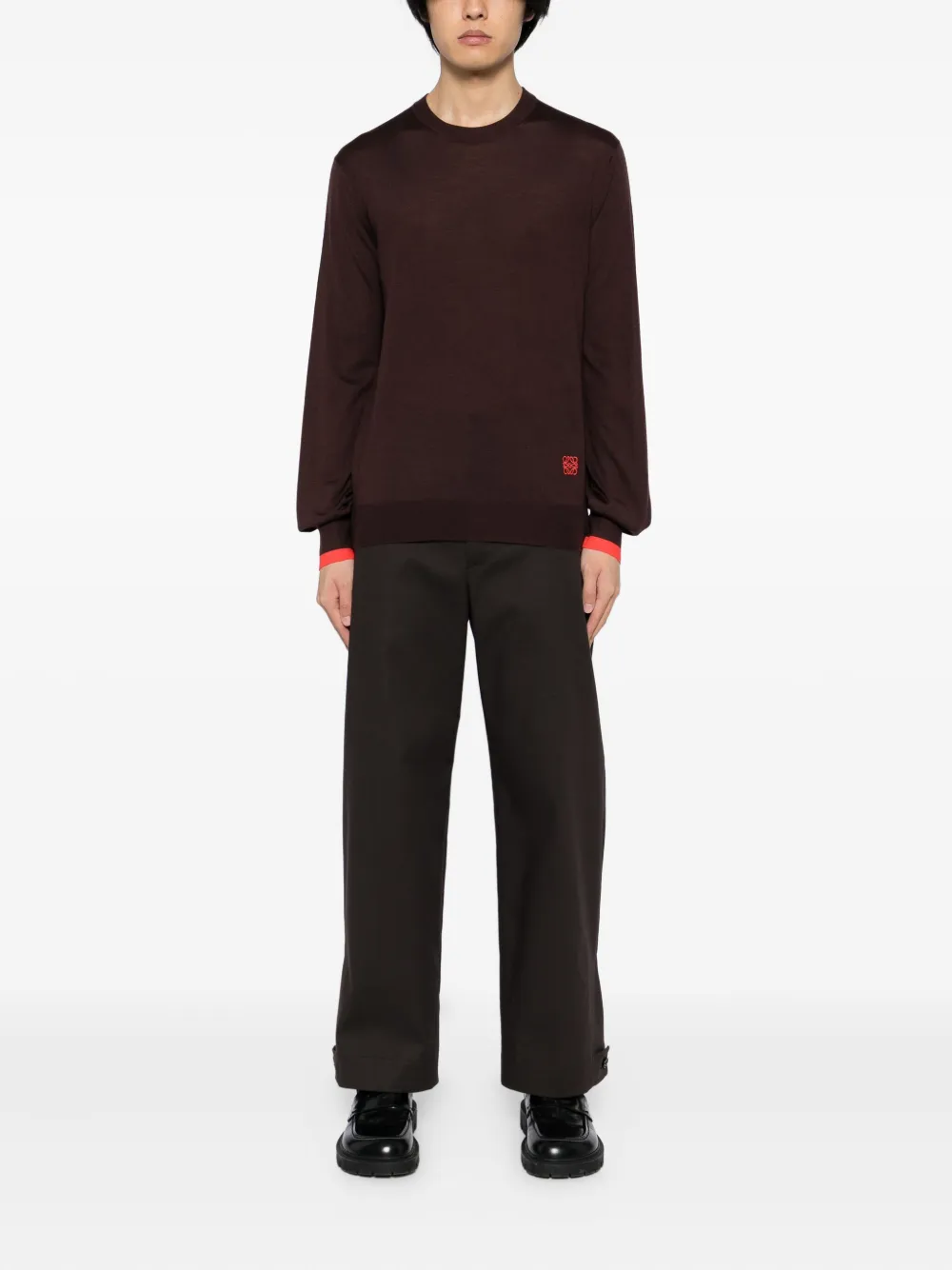 LOEWE Sweater met geborduurd logo - Bruin