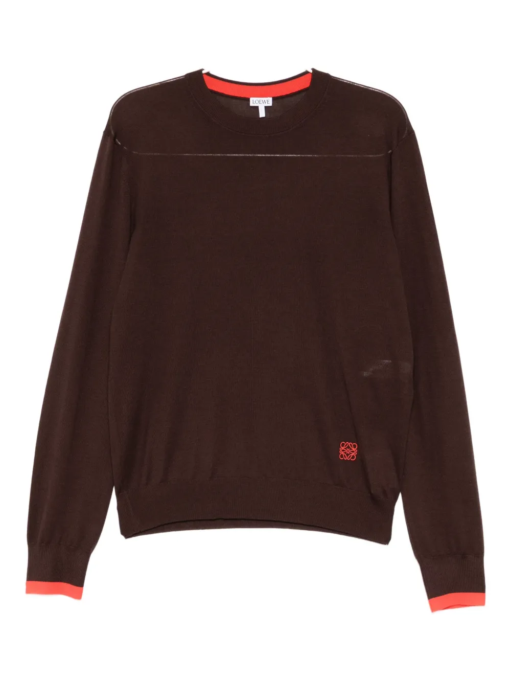 LOEWE logo-embroidered T-shirt - Marrone