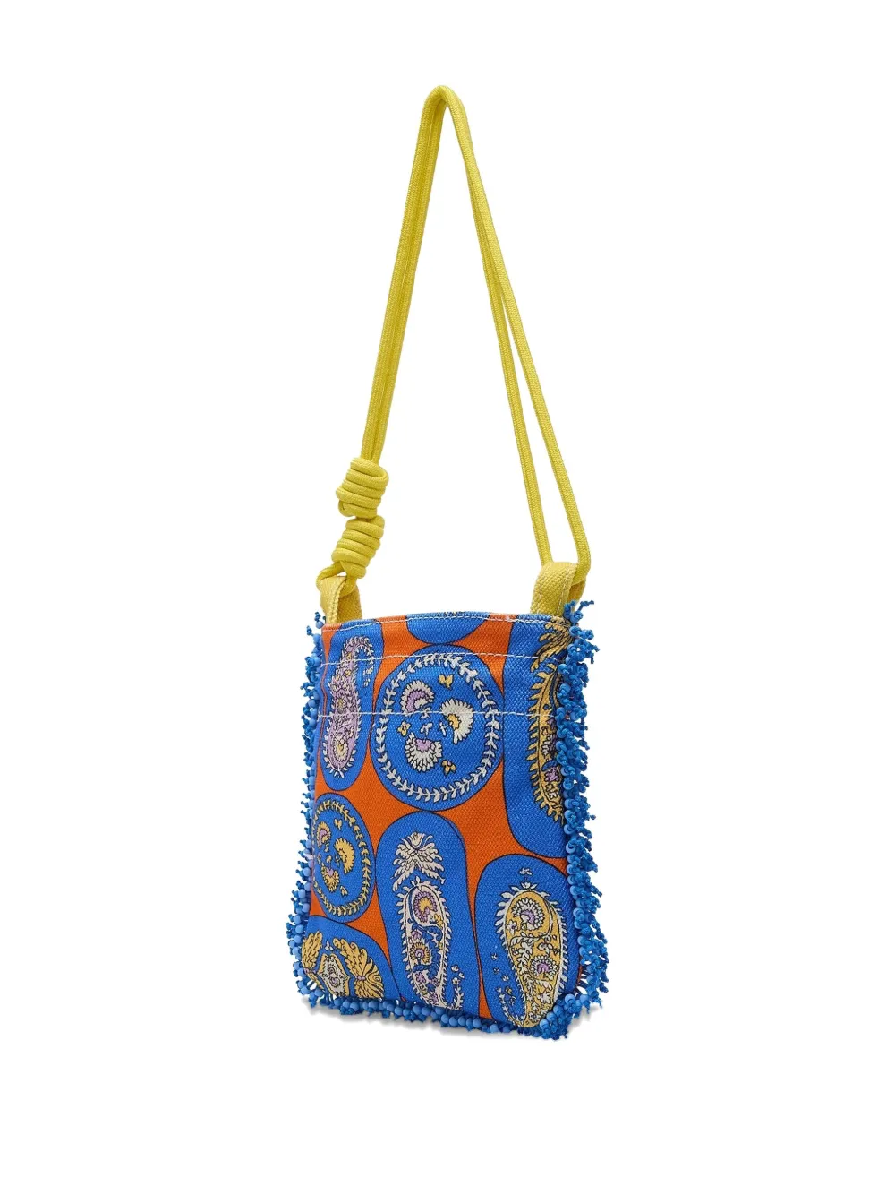 ALEMAIS beaded paisley cross body bag Blauw