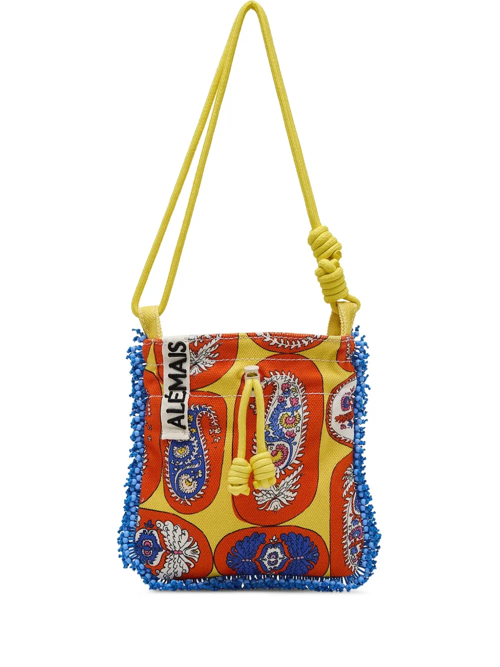 ALEMAIS beaded paisley cross body bag Blauw
