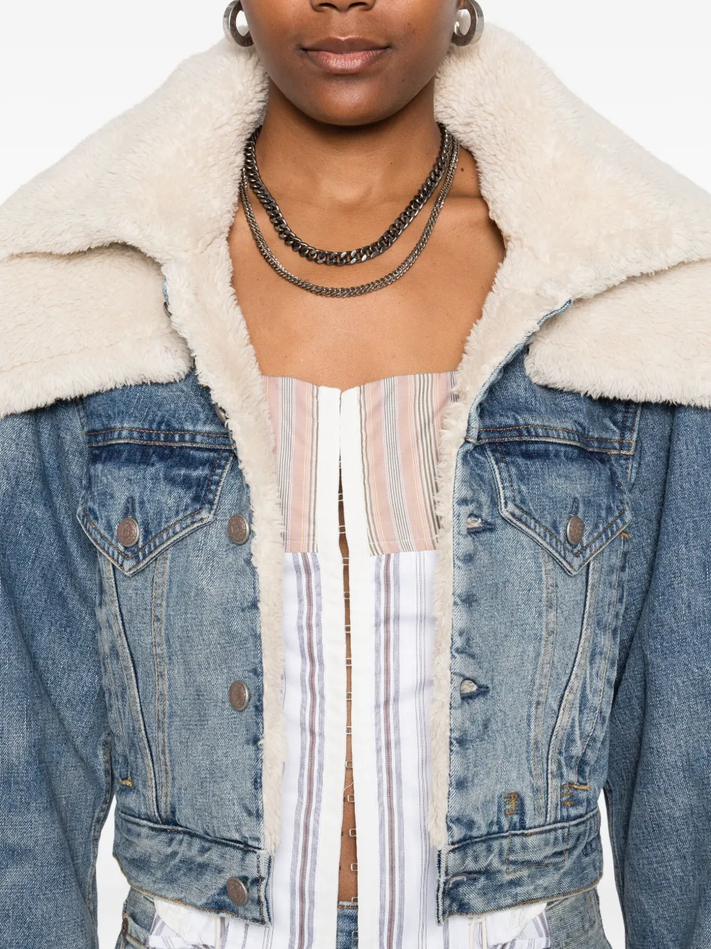 R13 Denim jack Blauw