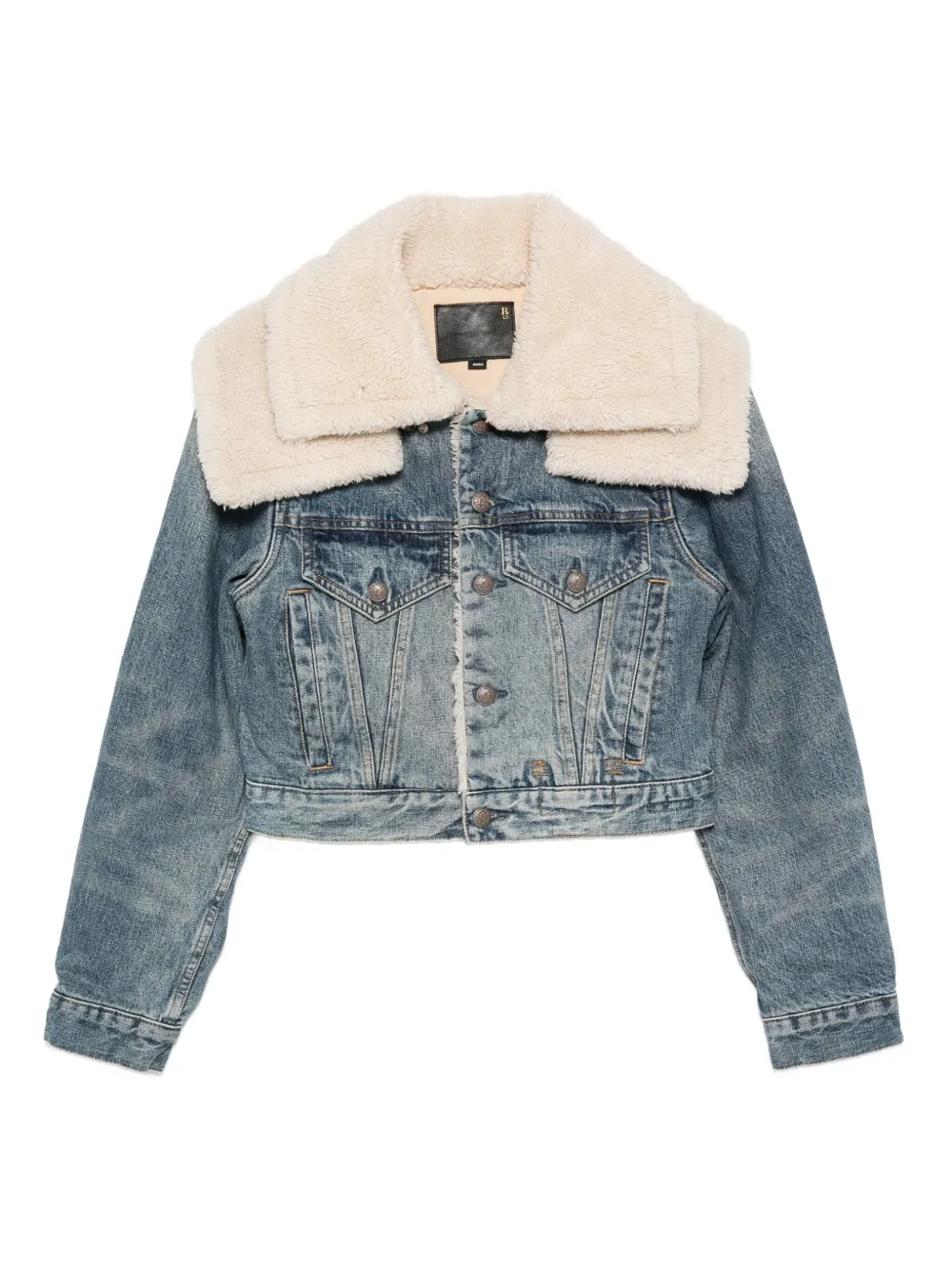 R13 sherpa-collar denim jacket | Blue | Image 1