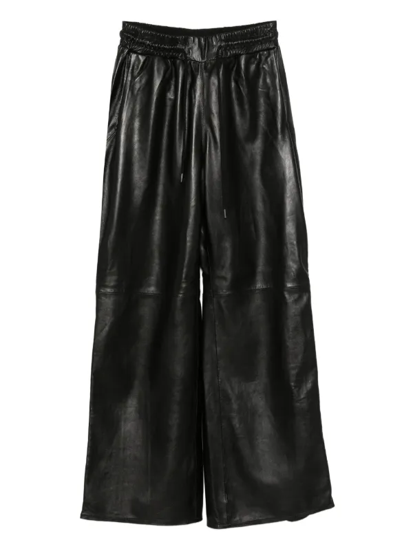 R13 Leather Side-zip Trousers in Black