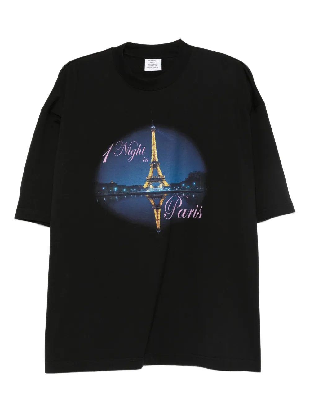 VETE TS T-shirt met Eiffel Tower-print Zwart