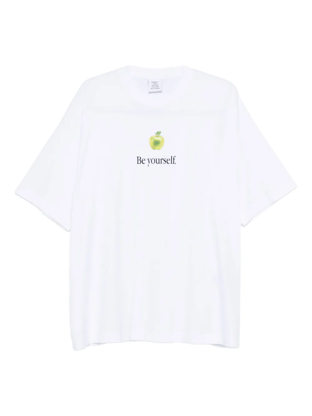 VETE TS T-shirt met Apple-print Wit