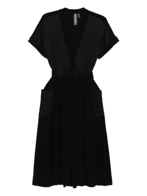 Norma Kamali pleated striped midi dress