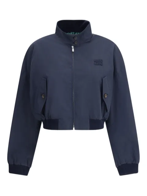 Miu Miu embroidered-logo jacket