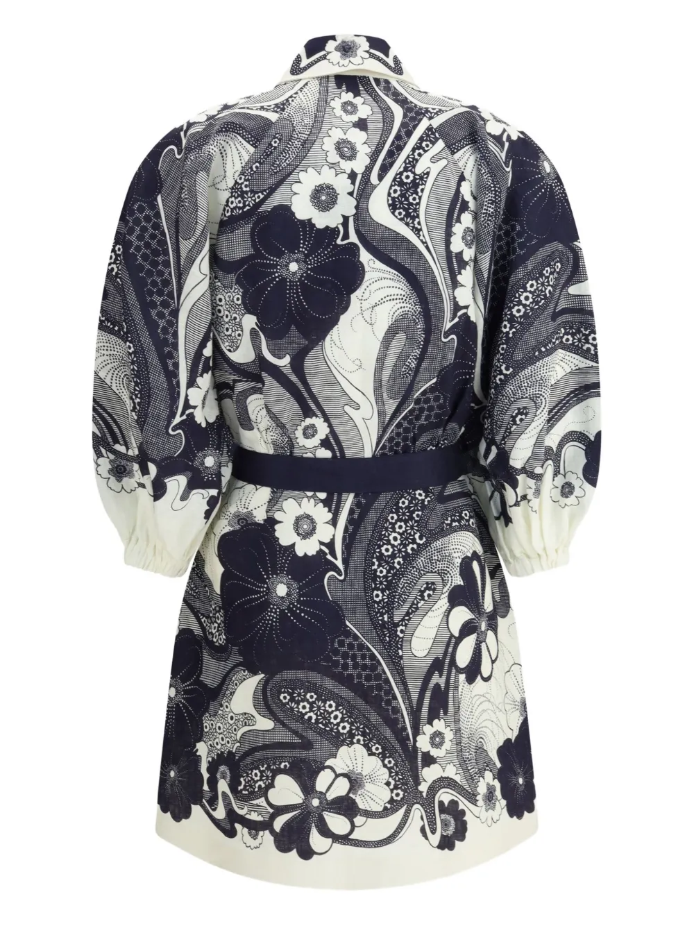 ALEMAIS floral-print puff-sleeve mini dress - Wit