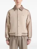 Manière De Voir André constrast-panel wool-blend varsity jacket - Neutrals