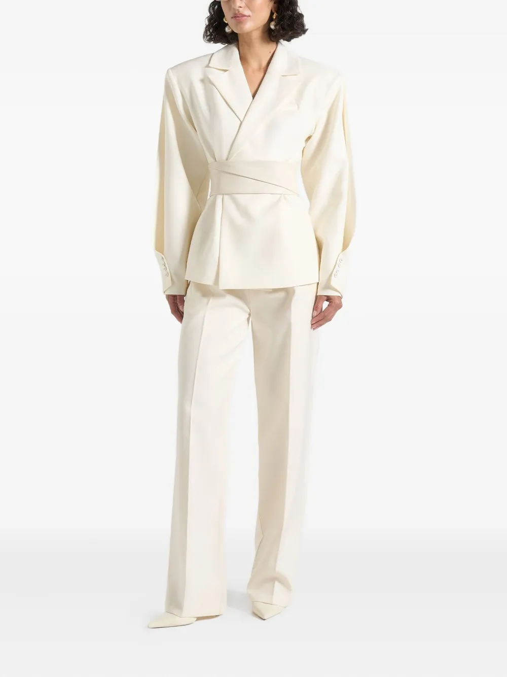 Manière De Voir twist-sleeve belted blazer | Blazers | Image 2