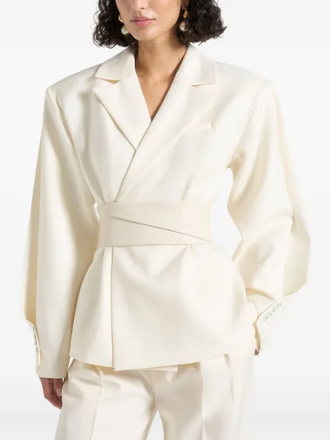 Manière De Voir Marie twist-sleeve belted tailored blazer