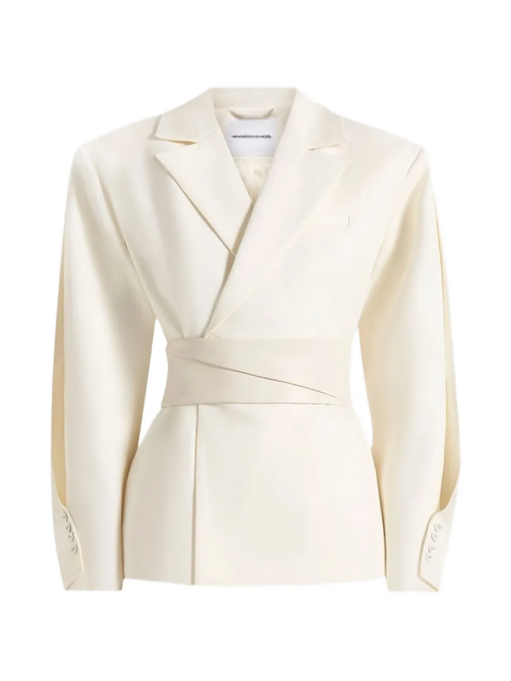 Manière De Voir twist-sleeve belted blazer - Toni neutri