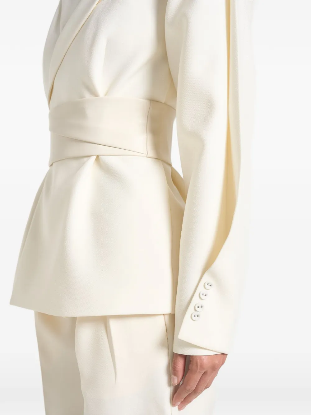 Marie Twist-Sleeve Belted Blazer