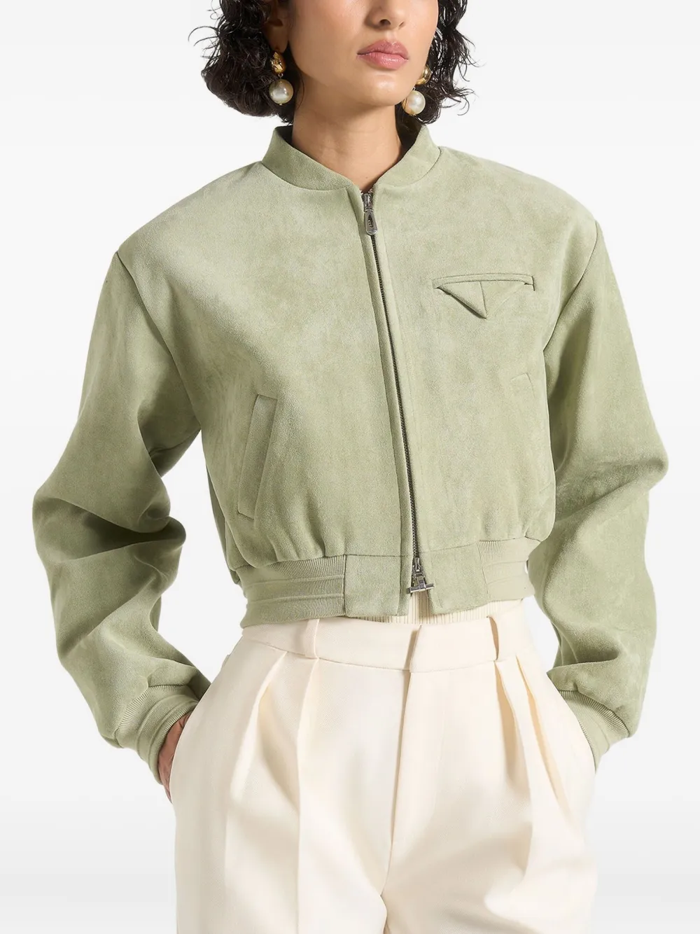 Manière De Voir Monique bomber jacket | Green | Image 1