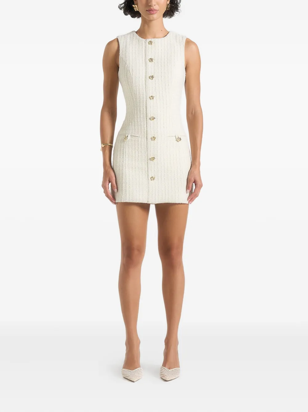 Manière De Voir Victor tweed mini-jurk - Beige