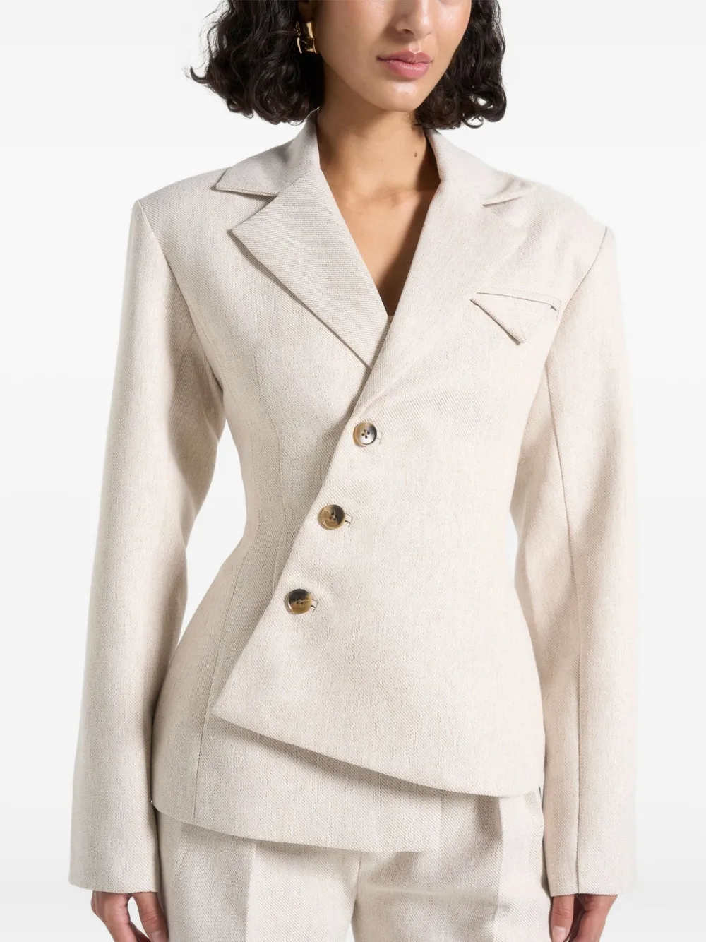 Manière De Voir Asymmetric Blazer In Nude