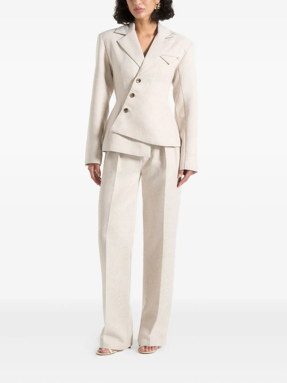 Manière De Voir Asymmetric Blazer In Nude