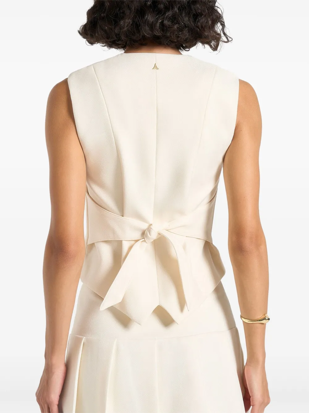 Manière De Voir Christine gilet met ceintuur Beige