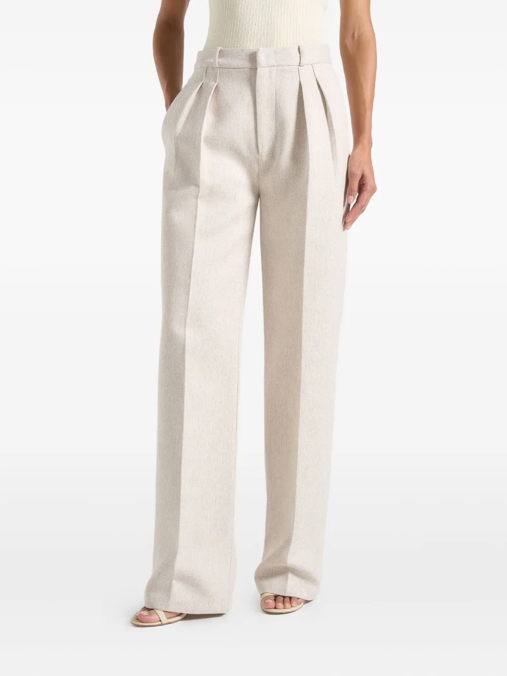Manière De Voir Julie geplooide broek Beige