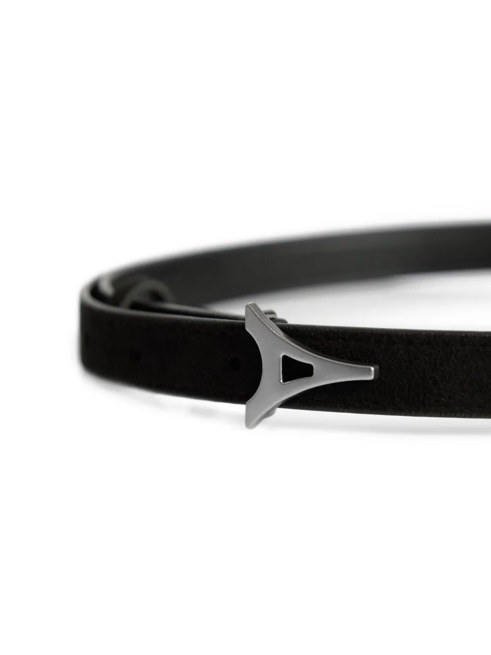 Manière De Voir Leonie Eiffel-buckle suede belt Zwart