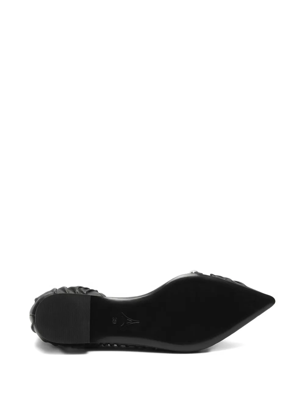 Manière De Voir Céleste gathered metal-detail flat pumps Black