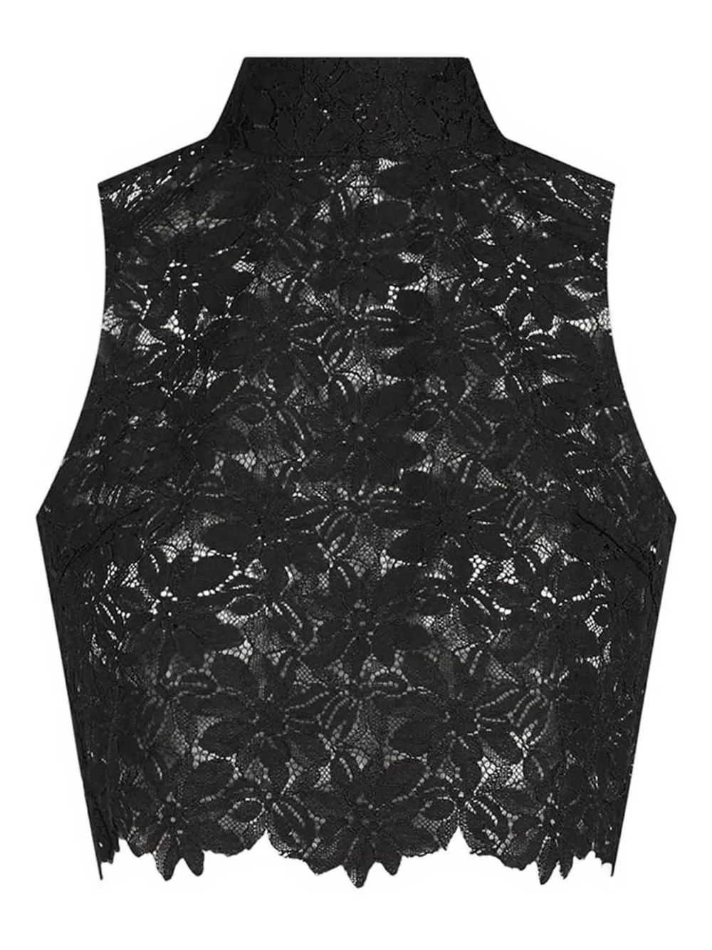 Manière De Voir Lace High-neck Top In Black