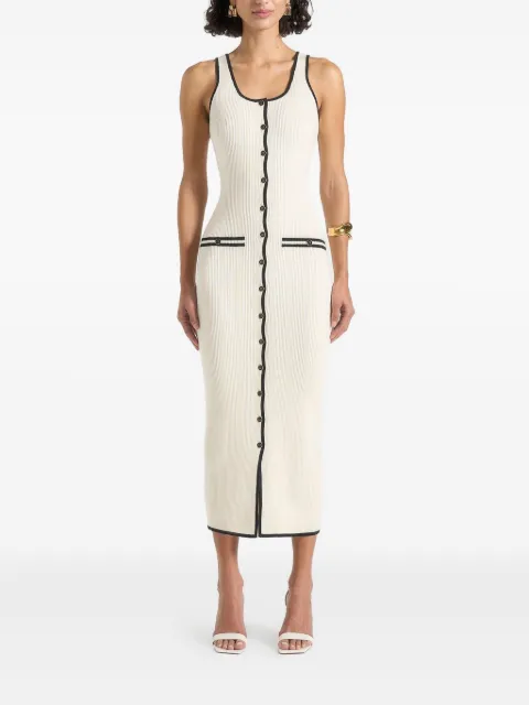 Manière De Voir Daphne ribbed-knit contrast midi dress