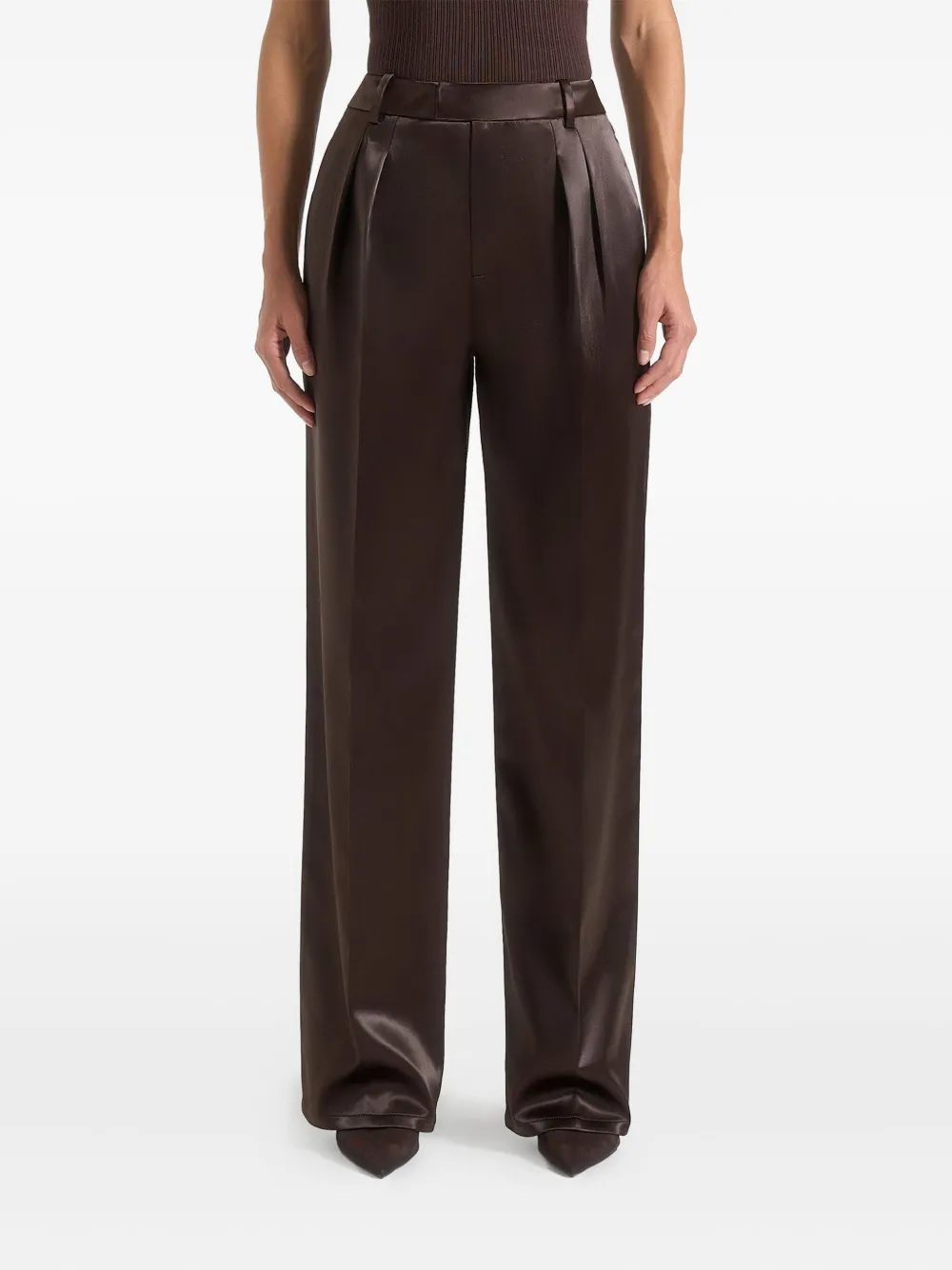 Manière De Voir Julie satin tailored trousers | Slacks | Image 2