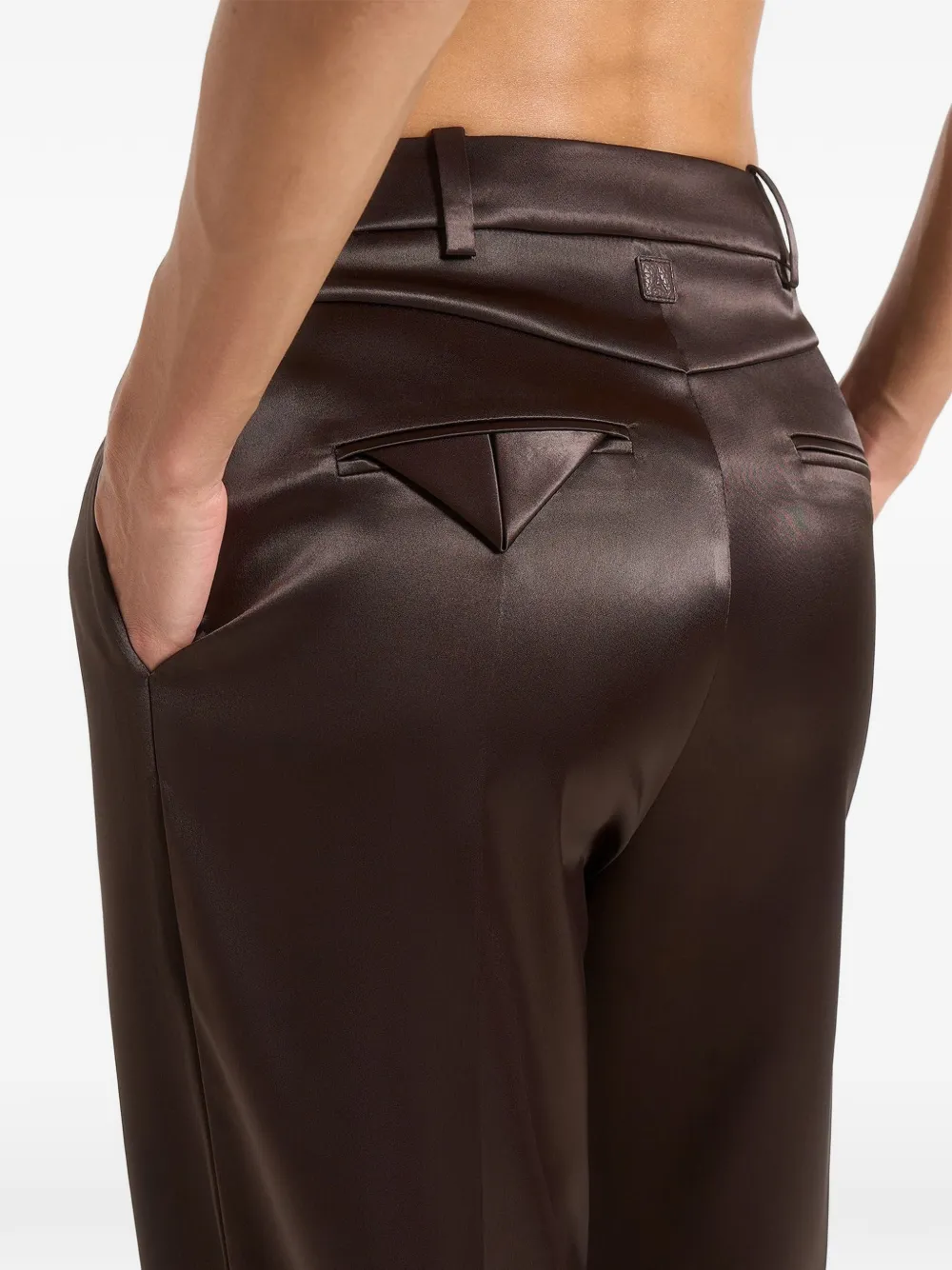 Manière De Voir Julie satijnen plooibroek Bruin
