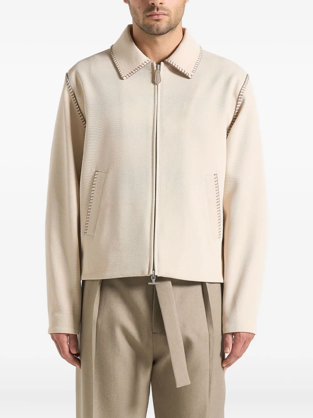 Manière De Voir Alex whipstitch twill jacket | Neutrals | Image 1
