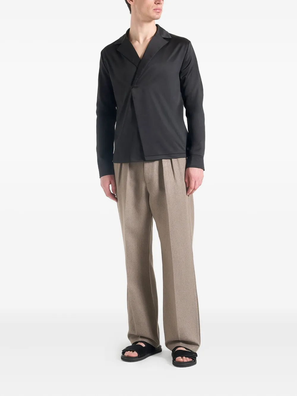 Manière De Voir Alban double-breasted satin shirt | Image 2