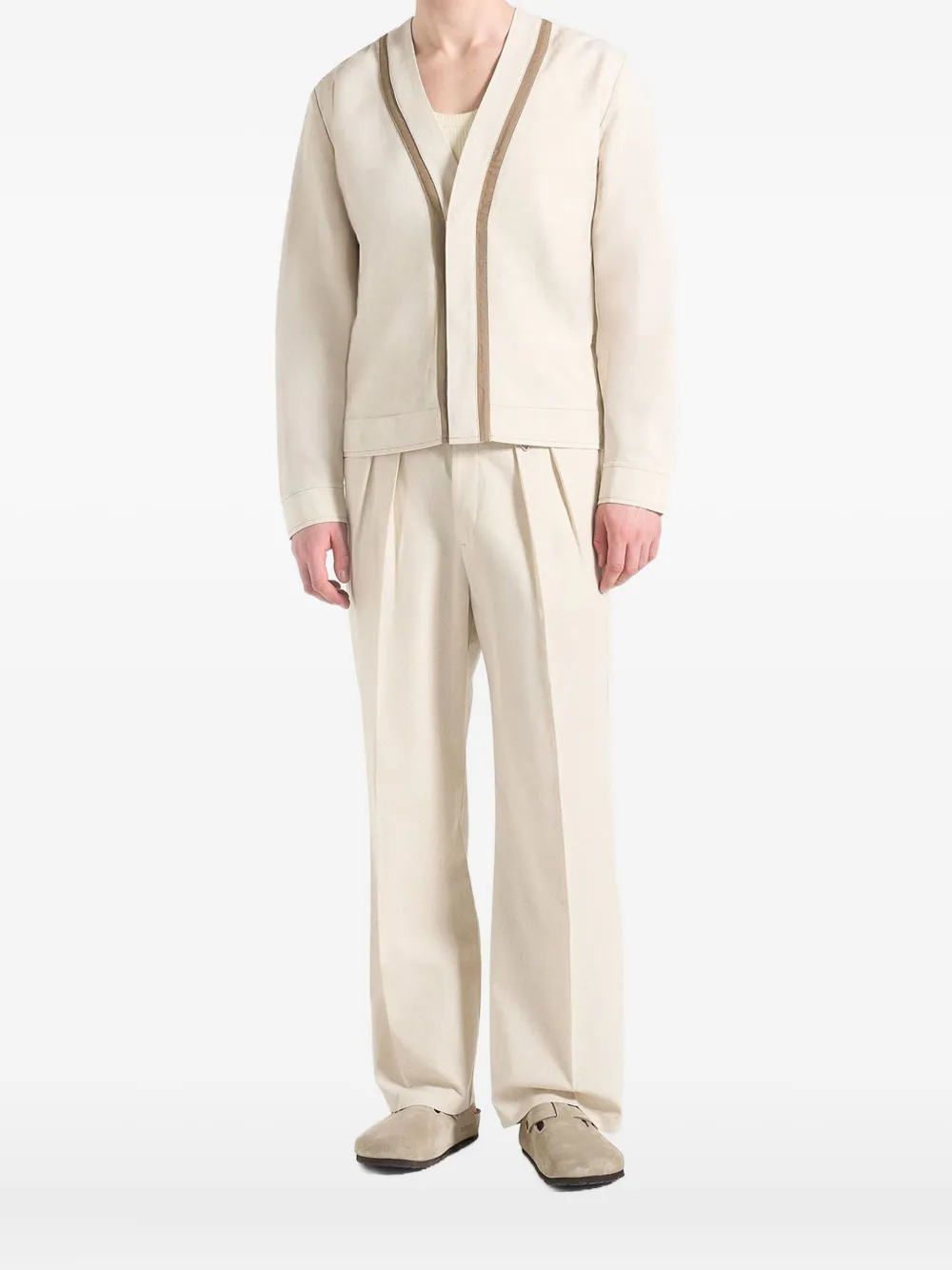 Manière De Voir Alain contrast-trim linen cardigan | Cardigans | Image 2