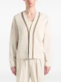 Manière De Voir Alain contrast-trim linen cardigan - Neutrals