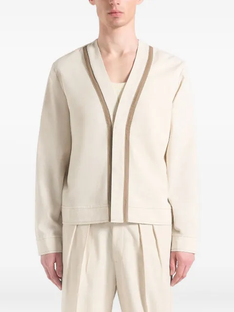 Manière De Voir Alain contrast-trim linen cardigan