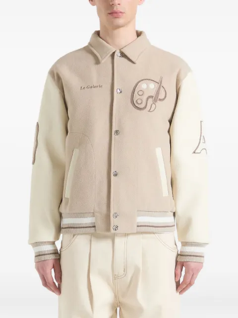 Manière De Voir patchwork-embroidery varsity jacket