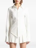 Manière De Voir Sonia pinstripe angled-hem shirt - White
